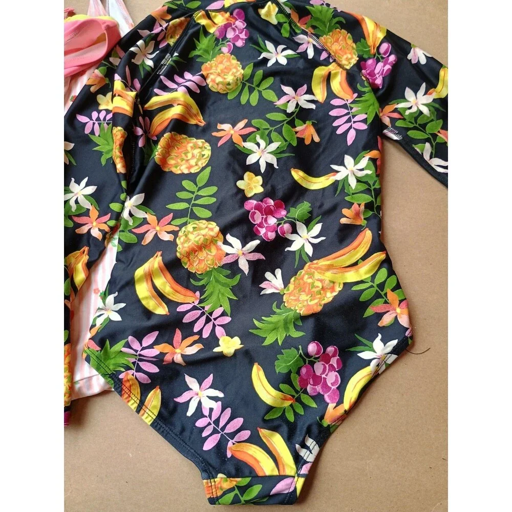 Girls 10/12 Old Navy Swim Lot Of 3 Swim Suits Bikini Rash Guard Large